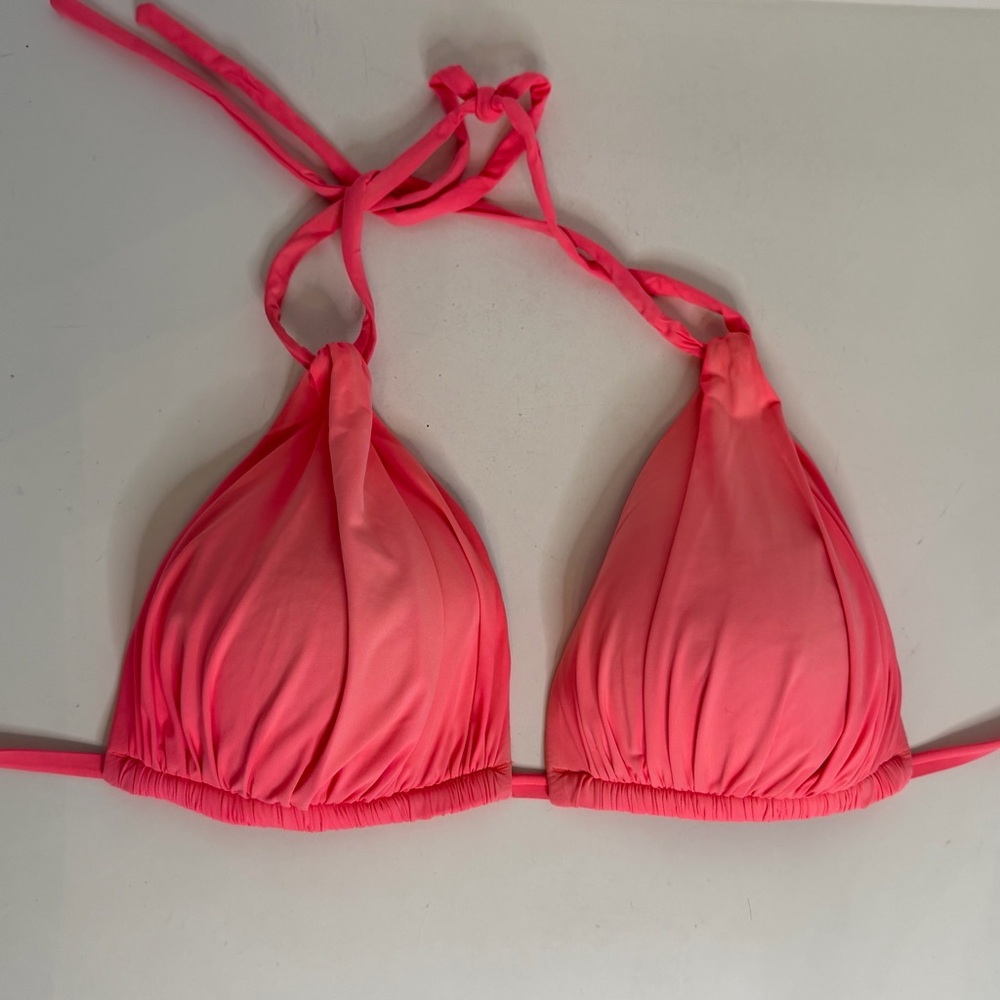La Blanca island goddess halter Triangle Bikini Top- coral reef